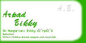 arpad bikky business card